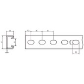 Carril galvanizado 41/22 mm